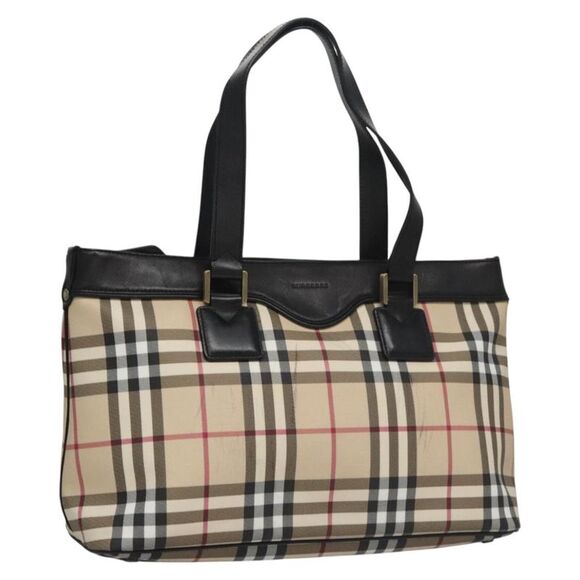 Burberry Nova Check Beige Canvas Tote Bag (Pre-Owned) - Picture 6 of 16